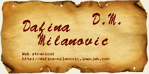 Dafina Milanović vizit kartica
